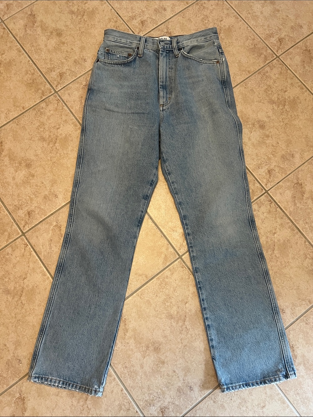 Agolde Women's Straight-Leg Light Blue Denim Jeans